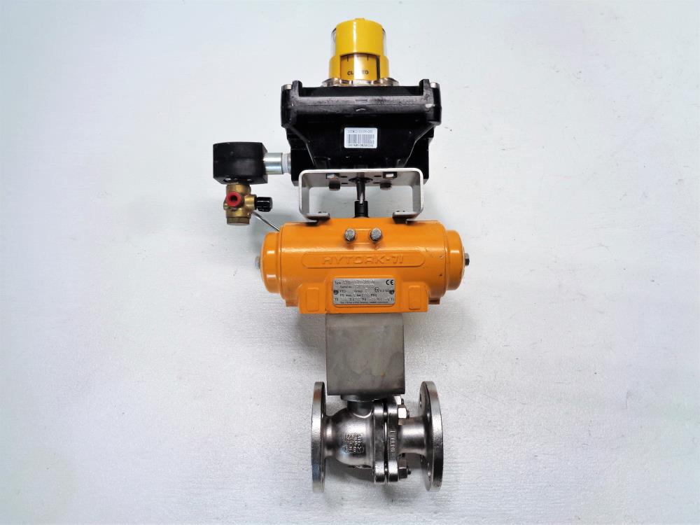 KACE 1" 150# 2-Pc CF8M Ball Valve F1R150-33RG-L w/ Hytork 71 Actuator